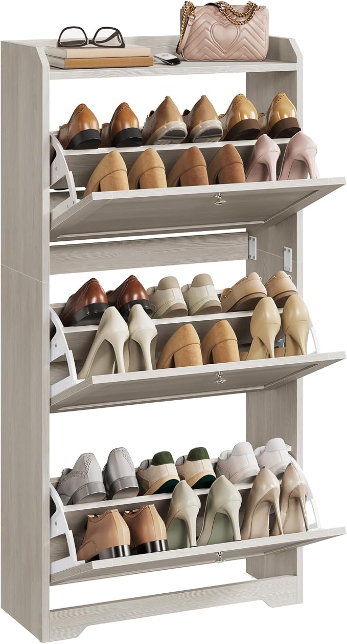 VASAGLE Shoe Organizer, Adjustable Dividers, Oatmeal Beige | Adjustable and by Unknown
