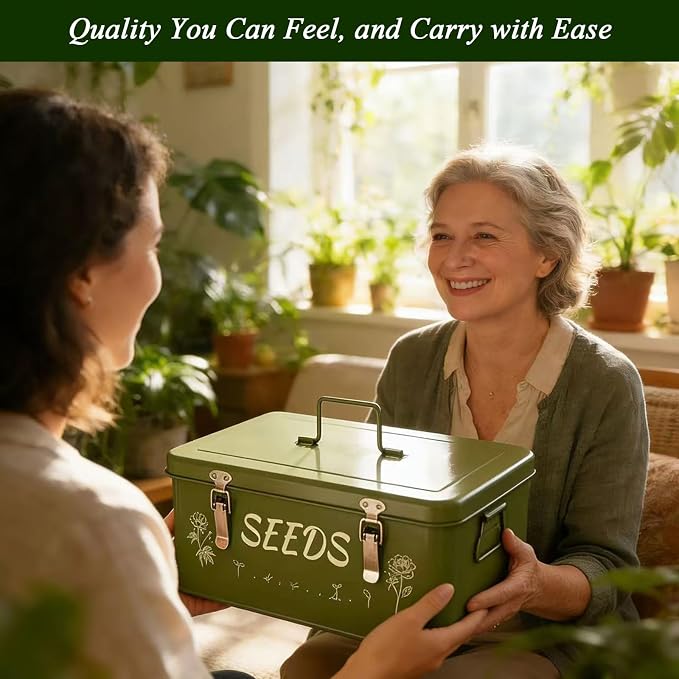 VerdantVibes Metal Seed Storage Organizer Box - Image 7