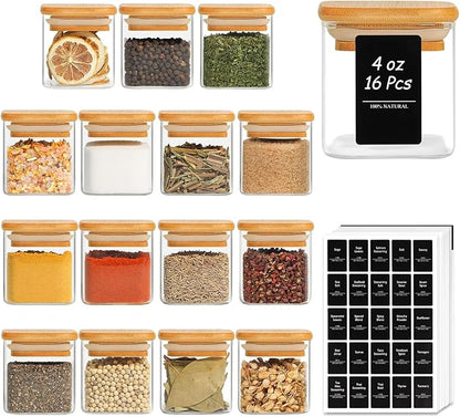 ComSaf 16Pcs Glass Spice Jars by ComSaf