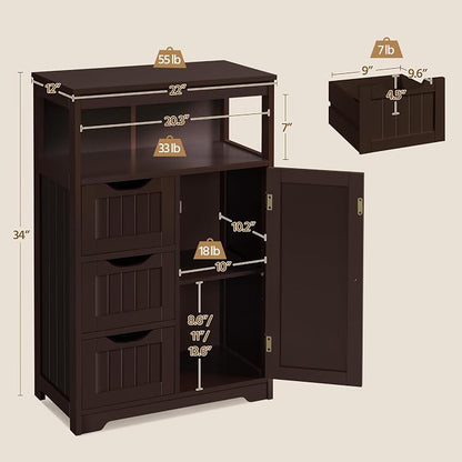 Yaheetech Freestanding Bathroom Storage Cabinet - Image 3
