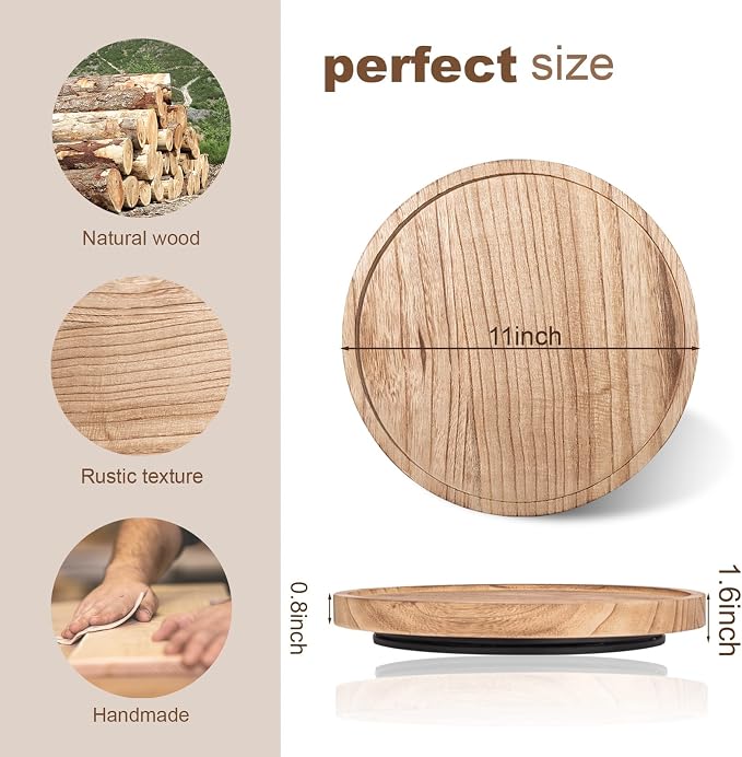 Wood Lazy Susan Organizer Kitchen Turntable - Image 4