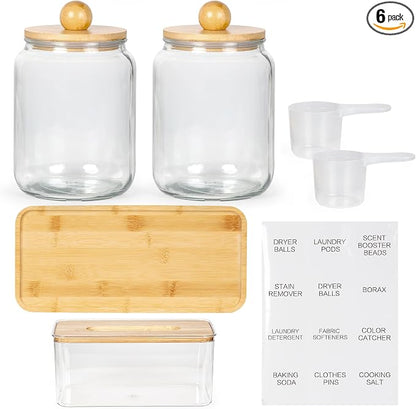 Glass Laundry Jars with Airtight Lids by Unknown