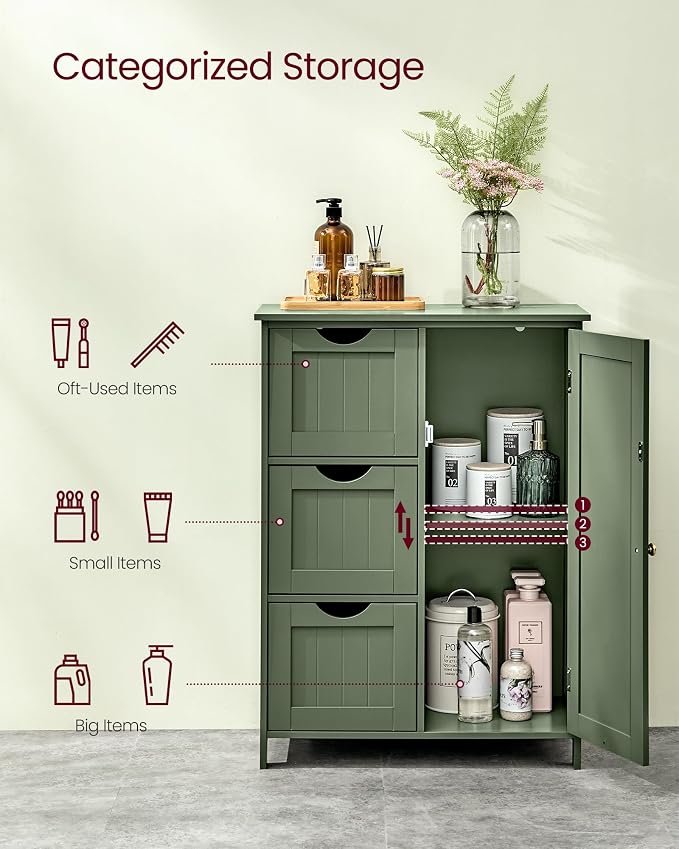 VASAGLE Floor Storage Cabinet, Freestanding Storage Unit - Image 4