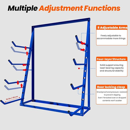 48x16x62'' Heavy Duty 4 Tiers Horizontal Lumber Storage Rack, 2400lbs Load - Image 7