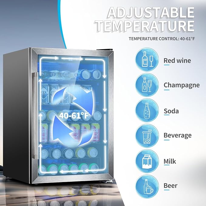 Antarctic Star Beverage Refrigerator, 145 Can Mini Fridge, Freestanding wine - Image 5
