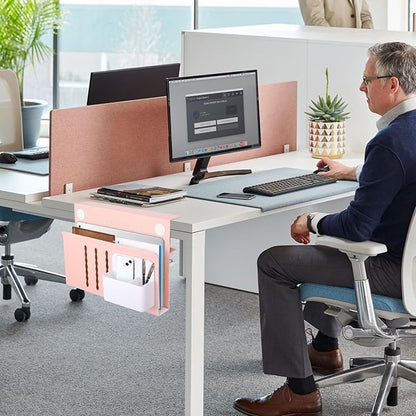 LUKETURE Desk Side Storage Laptop Holder No Drill Clamp On Organizer | Steel - Image 8
