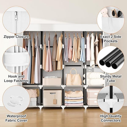 VTRIN Portable Closet for Hanging Clothes 67 Inch Wide Large Capacity Portable - Image 4