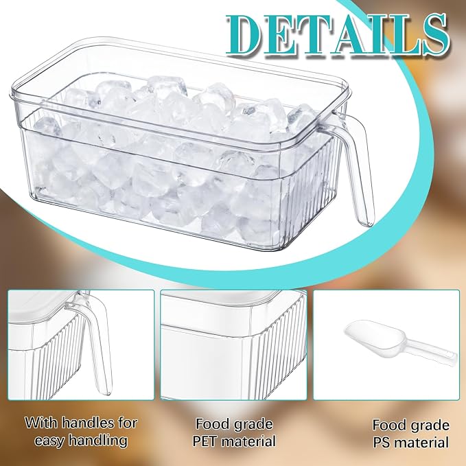 Havawish Ice Storage Bin and Flexible Scoop Set Plastic Freezer Bin - Image 3