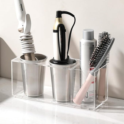 Acrylic Hair Tool Organizer, Curling Iron Holder Countertop, Hair Dryer by Homestorage