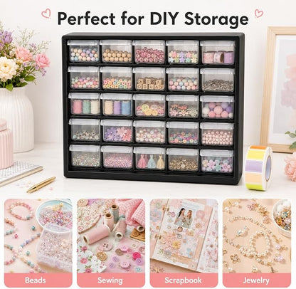 25-Drawer Plastic Drawer Storage Cabinet - Image 4