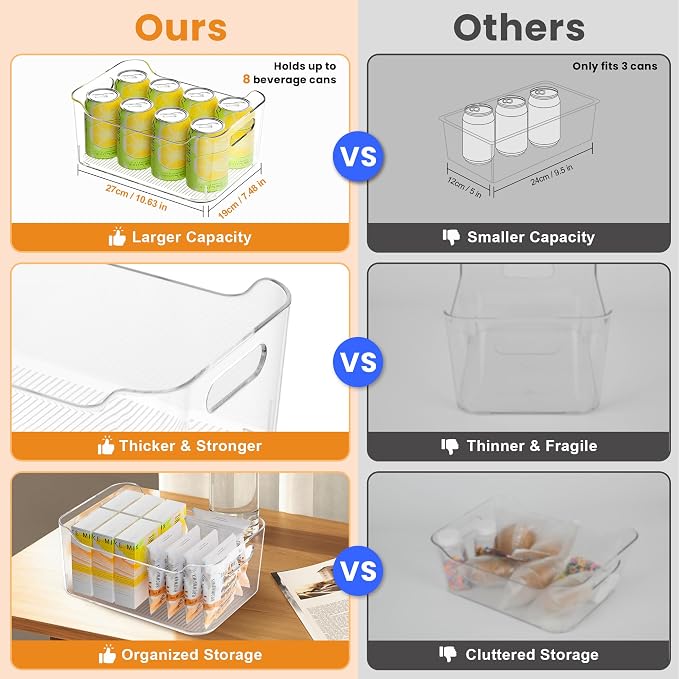 Clear Plastic Storage Bins-Pantry Organizers & Storage Containers-Refrigerator - Image 7