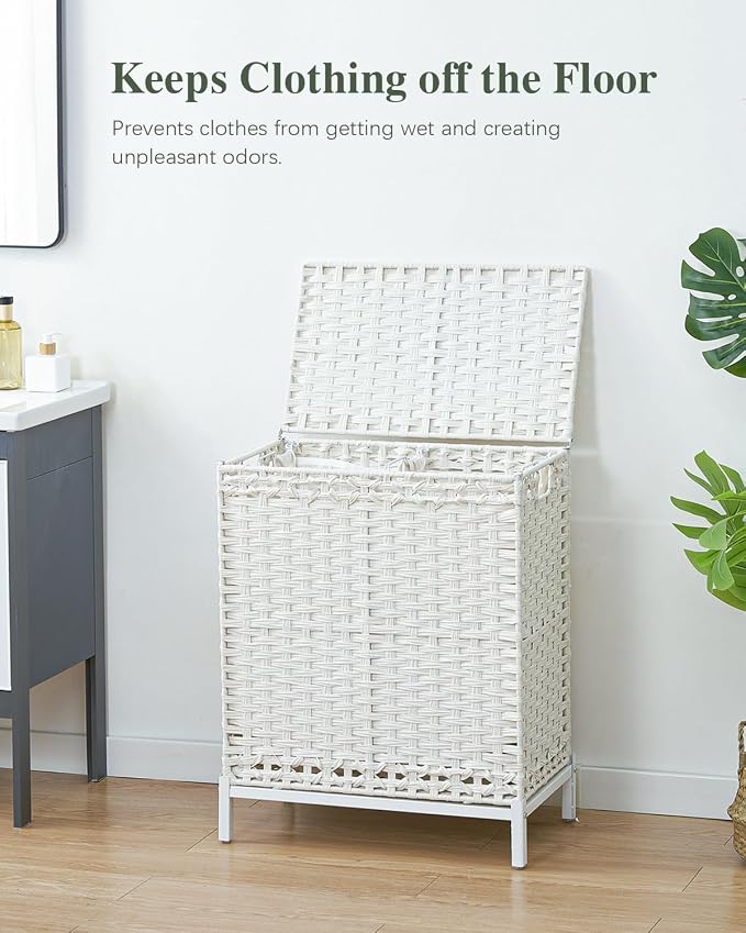 SETVSON Laundry Hamper with Lid, 112 L Handwoven Rattan Wicker Laundry Basket - Image 3