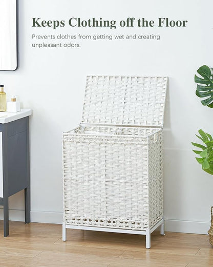 SETVSON Laundry Hamper with Lid, 112 L Handwoven Rattan Wicker Laundry Basket - Image 3