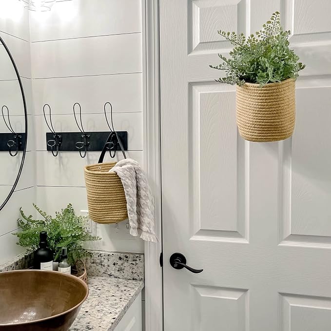Goodpick 2 Pack Jute Wall Hanging Storage Baskets - Image 6