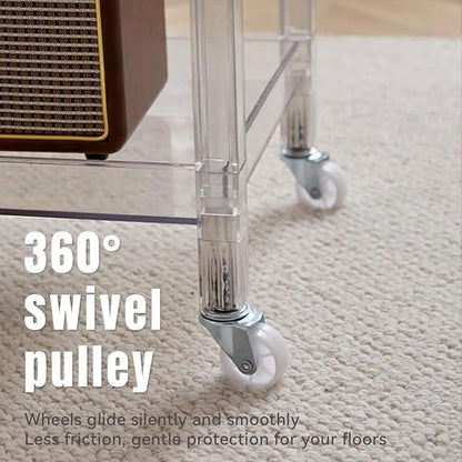 Acrylic Utility Rolling Cart, 3-Tier Clear Acrylic Storage Cart - Image 2