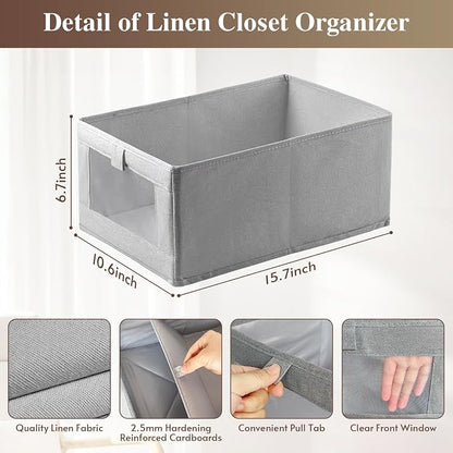 Linen Closet Organizers and Storage, 2 Pack Storage Bins Linen Clothing - Image 2