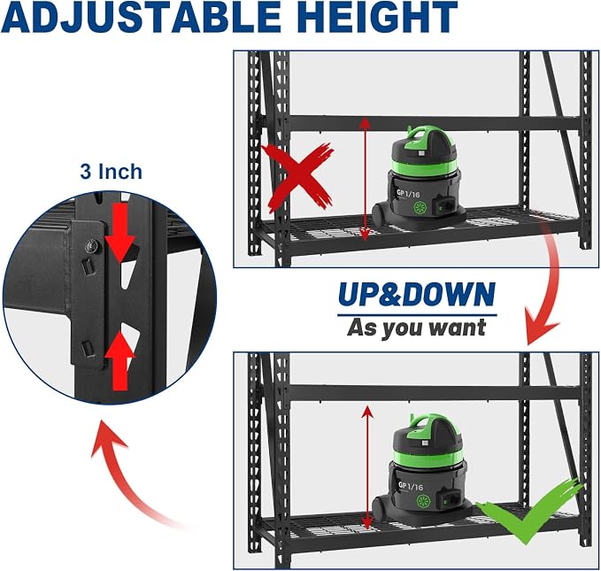 BILT HARD 72" W x 24" D Heavy Duty Garage Shelving, 5-Tier Industrial Metal - Image 5