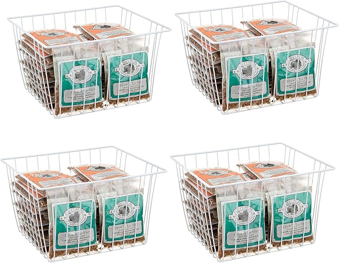 4 Pack Wire Storage Baskets for Organizing, Freezer Organizer Bins, Pantry by Unknown