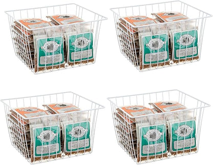 4 Pack Wire Storage Baskets for Organizing, Freezer Organizer Bins, Pantry by Unknown