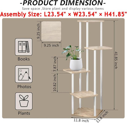 AZERPIAN Plant Stand 5 Tier Indoor Metal Flower Shelf - Image 4