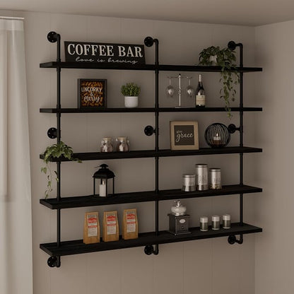 HDDFER Floating Shelves for Wall Bookshelf Industrial Pipe Shelving Shelves 60 - Image 7