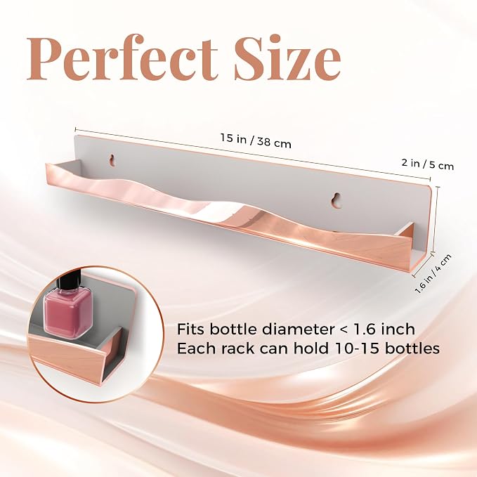 Wall-Mounted Nail Polish Organizer Rack - Image 3