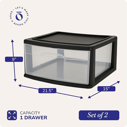 HOMZ 2-Pack 1-Drawer Storage Cart, and Classroom - Image 2