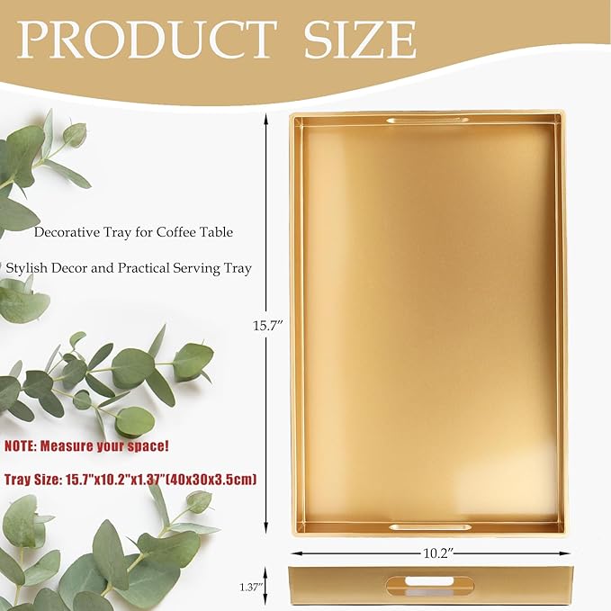 Spsyrine Gold Decorative Serving Tray - Image 2