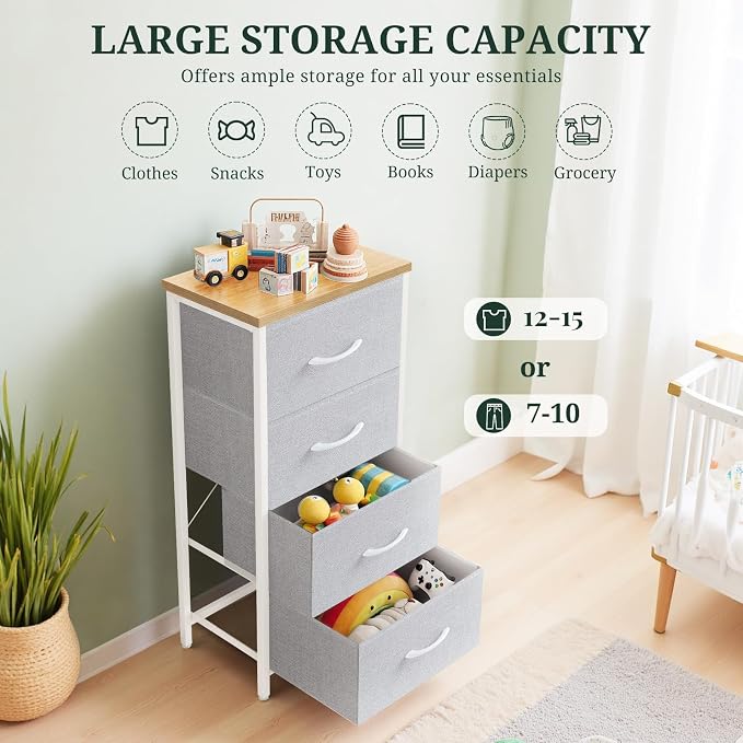 4 Drawers Dresser for Bedroom Fabric Storage Tower - Image 5