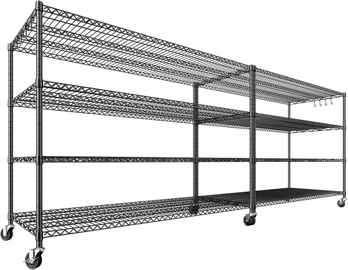 PrimeZone 60" W x 24" D x 76" H Heavy Duty Wire Storage Shelves by PrimeZone