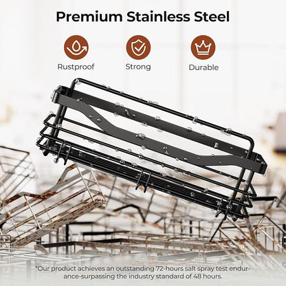 Orimade Shower Caddy Basket Shelf Storage Rack, No Drilling Wall Mounted - Image 6