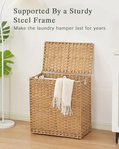 Laundry Hamper with Lid Wicker Laundry Basket 112 L Laundry Hampers Handwoven - Image 8