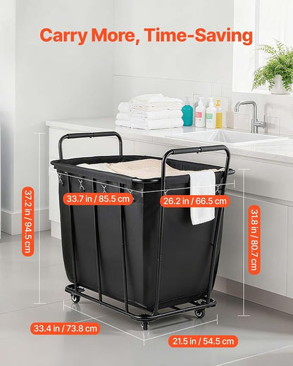 VEVOR Laundry Cart, Rolling Grocery Utility Cart - Image 3