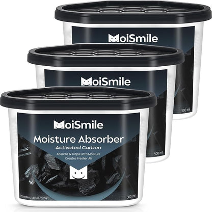 Moisture Absorbers 3 Pack, Activated Carbonfor Closet Dehumidifier Moisture by MoistureAbsorbers