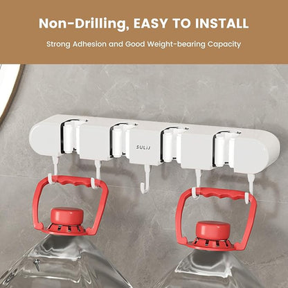 2Pcs Broom Holder Wall Mount, No-Drilling Self-Adhesive Mop and Broom Storage - Image 7