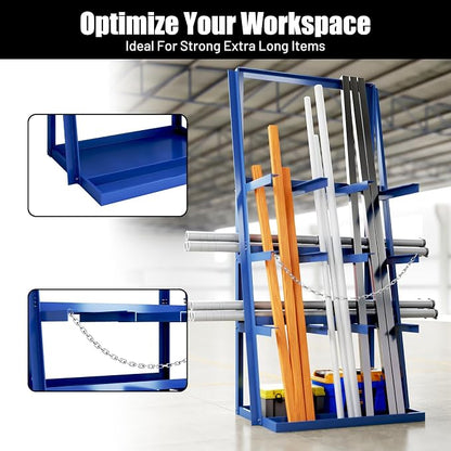 Vertical Bar Rack, 3000 LB Capacity, Steel Bays Long Parts Storage Rack - Image 4