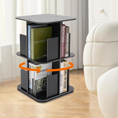 Rotating Bookshelf, Revolving Bookcase, Stackable Bookshelf Organizer, Swivel - Image 6