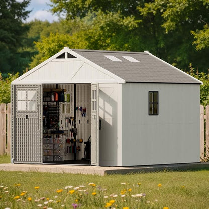 Patiowell 10x10 FT Outdoor Storage Shed, Plastic Shed - Image 8