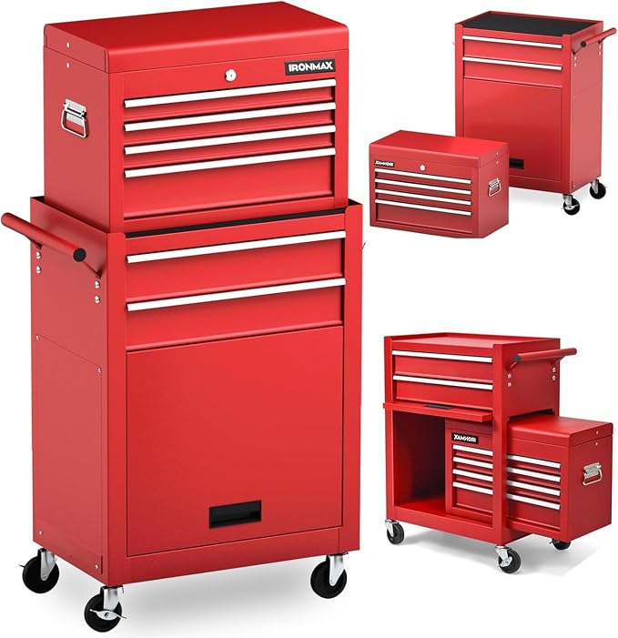 Goplus 6 Drawers Tool Chest, 2-in-1 Rolling Tool Box by Goplus