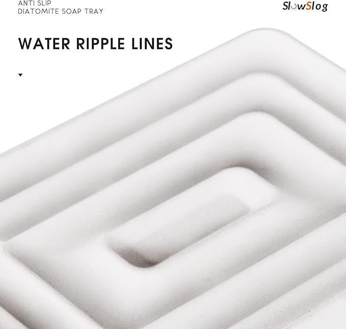 1 Pack Diatomite Soap Dish Holder, Quick Dry Stone Bath Tray, Diatomaceous - Image 2