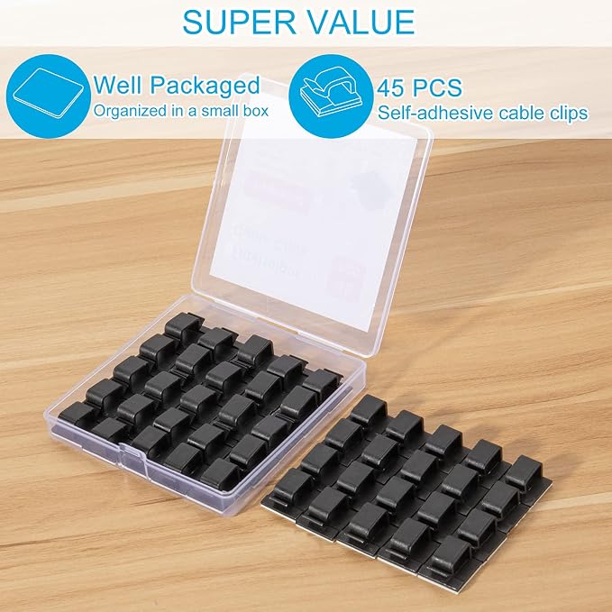 Large Adhesive Cable Clips, Upgraded Wire Clips - Image 2