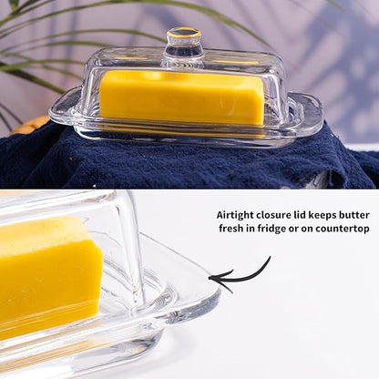 Glass Butter Dish with Cover - Image 5