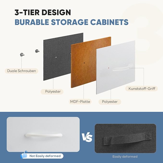 DUMOS 9 Drawer Dresser for Bedroom, Storage Organizer Chest of Drawers | Fabric - Image 5