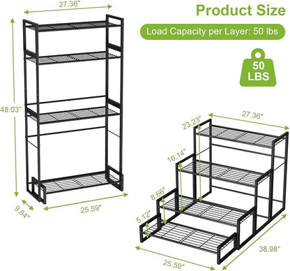 VyGrow Plant Stand, 4 Tier Widened Stackable Tiered Plant Stand, Upgraded - Image 3