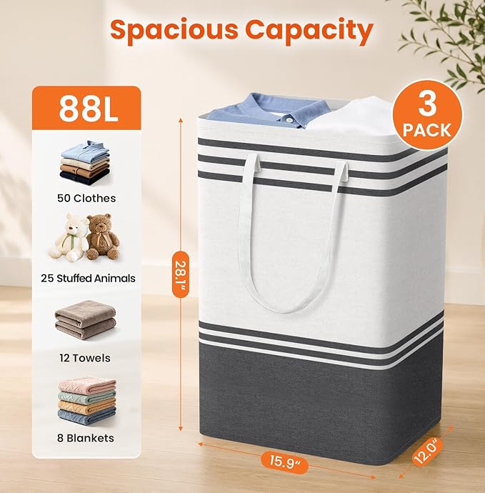 TranquilRelax 3-Pack Laundry Basket - Image 2
