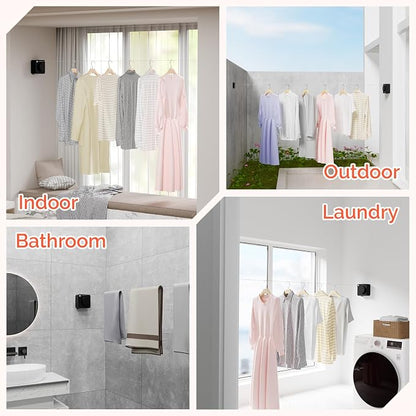 Retractable Clothesline Indoor, Non-Sagging Outdoors Clothesline Retracting - Image 7