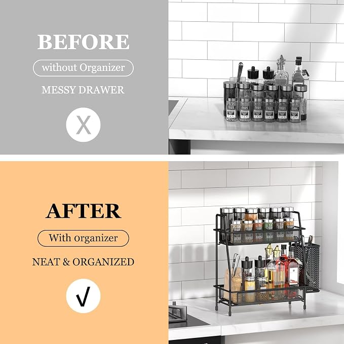 2-Tier Bathroom Counter Organizer, Bathroom Organizer Countertop - Image 3