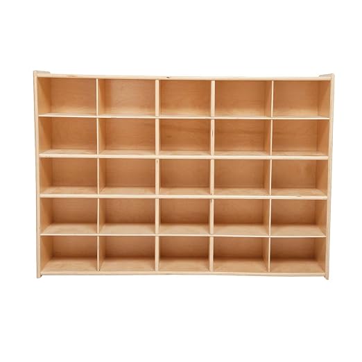 Contender 25 Cubby Birch Plywood Tray Storage Cabinet, Office and Homeschool by Contender