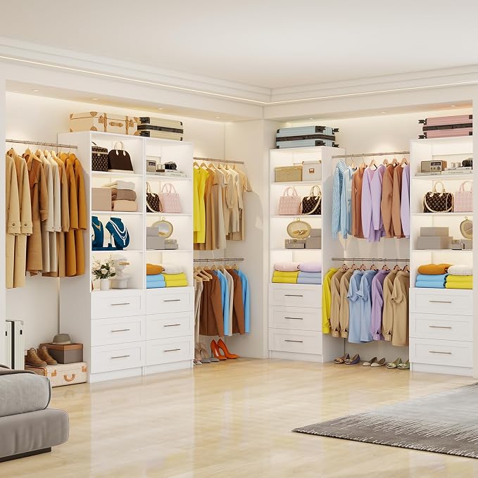 Fastgo Closet System with Drawers, 5-9FT Closet Organizer System with 4 - Image 7