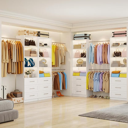 Fastgo Closet System with Drawers, 5-9FT Closet Organizer System with 4 - Image 7
